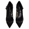 Dolce & Gabbana Black Mary Jane Taormina Lace Pumps Shoes