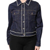 Dolce & Gabbana Blue Denim Cotton Crystal Embellished Jacket