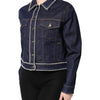 Dolce & Gabbana Blue Denim Cotton Crystal Embellished Jacket