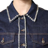 Dolce & Gabbana Blue Denim Cotton Crystal Embellished Jacket