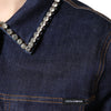 Dolce & Gabbana Blue Denim Cotton Crystal Embellished Jacket