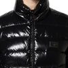 Dolce & Gabbana Black Logo Plaque Full Zip Puffer Jacket