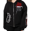 Dolce & Gabbana Black Embroidered Full Zip Hooded Jacket