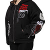 Dolce & Gabbana Black Embroidered Full Zip Hooded Jacket