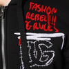 Dolce & Gabbana Black Embroidered Full Zip Hooded Jacket