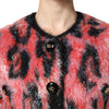 Dolce & Gabbana Red Mohair Wool Button Down Cardigan Sweater