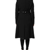 Dolce & Gabbana Black Wool Single Breasted Trench Coat Jacket