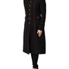 Dolce & Gabbana Black Wool Single Breasted Trench Coat Jacket