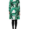 Dolce & Gabbana Multicolor Leaf Print Embellished Trenchcoat Jacket