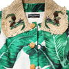 Dolce & Gabbana Multicolor Leaf Print Embellished Trenchcoat Jacket