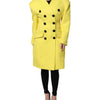 Dolce & Gabbana Yellow Double Breasted Trench Coat Jacket