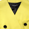 Dolce & Gabbana Yellow Double Breasted Trench Coat Jacket