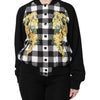 Dolce & Gabbana Black White Check Floral Button Down Jacket
