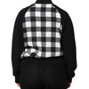 Dolce & Gabbana Black White Check Floral Button Down Jacket
