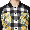 Dolce & Gabbana Black White Check Floral Button Down Jacket