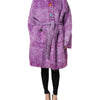 Dolce & Gabbana Purple Button Embellished Trench Coat Jacket