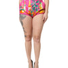 Dolce & Gabbana Pink Printed High Waist Hot Pants Shorts