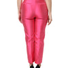 Dolce &amp; Gabbana – Karottenhose aus rosa Seide mit hoher Taille
