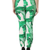 Dolce & Gabbana White Green Leaf High Waist Pants