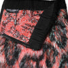 Dolce & Gabbana Multicolor Plush High Waist Mini Skirt