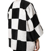 Dolce & Gabbana White Black Patchwork Jacquard Blazer Jacket