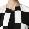 Dolce & Gabbana White Black Patchwork Jacquard Blazer Jacket
