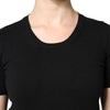 Dolce & Gabbana Black Cotton Round Neck Short Sleeve T-shirt