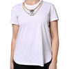 Dolce & Gabbana White Chain Pearl Cotton Round Neck T-shirt