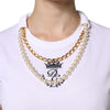 Dolce & Gabbana White Chain Pearl Cotton Round Neck T-shirt