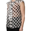 Dolce &amp; Gabbana – Ärmelloses Baumwolltop mit Punkten in Weiß und Schwarz