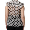Dolce &amp; Gabbana – Ärmelloses Baumwolltop mit Punkten in Weiß und Schwarz