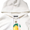Dolce &amp; Gabbana – Kapuzenpullover aus elfenbeinfarbener Baumwolle mit Aufdruck