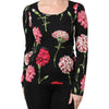 Dolce &amp; Gabbana Schwarzes, langärmliges Blusentop für Damen mit Blumenmuster