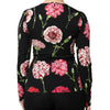 Dolce &amp; Gabbana Schwarzes, langärmliges Blusentop für Damen mit Blumenmuster