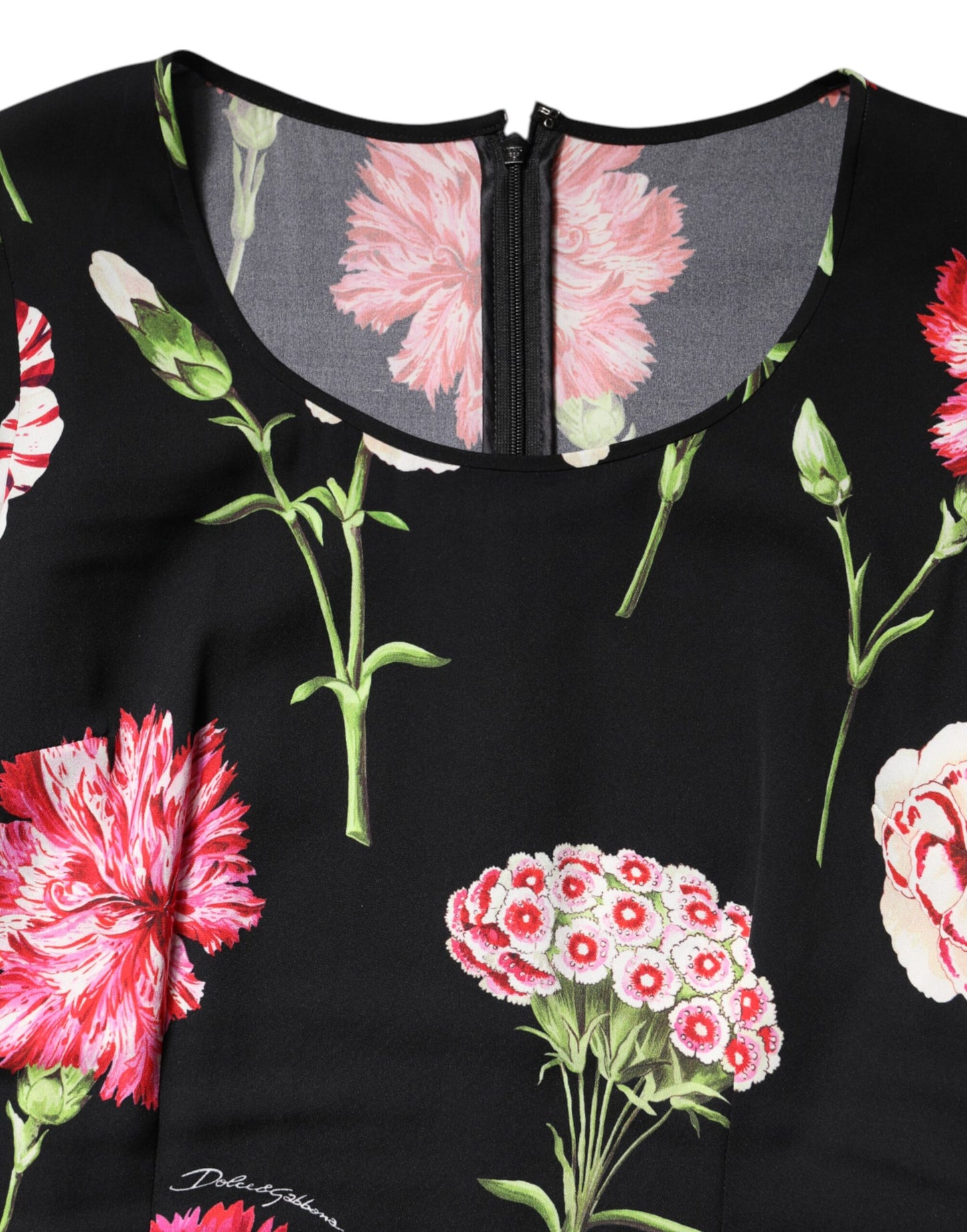 Dolce &amp; Gabbana Schwarzes, langärmliges Blusentop für Damen mit Blumenmuster