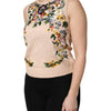 Dolce & Gabbana Beige Floral Embroidery Sleeveless Tank Top