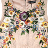 Dolce & Gabbana Beige Floral Embroidery Sleeveless Tank Top