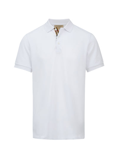 Burberry White Cotton Collared Polo Shirt