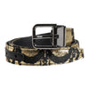 Dolce & Gabbana Multicolor Jacquard Leather Metal Buckle Belt