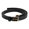 Dolce & Gabbana Black Classic Gold Metal Logo Buckle Belt