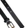 Dolce & Gabbana Black Classic Gold Metal Logo Buckle Belt