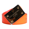 Dolce & Gabbana Orange Gold Tone Metal Logo Buckle Belt