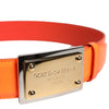 Dolce & Gabbana Orange Gold Tone Metal Logo Buckle Belt