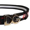 Dolce & Gabbana Black Cotton Logo Print DG Buckle Belt