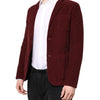 GF Ferre Maroon Corduroy Regular Fit Men Coat Blazer Jacket