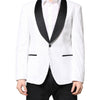 Dolce & Gabbana White Nylon Single Breasted Coat Blazer