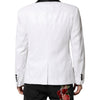 Dolce & Gabbana White Nylon Single Breasted Coat Blazer