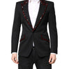 Dolce & Gabbana Black SICILIA CrystalEmbellished Coat Blazer