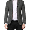 Dolce & Gabbana Black White Patterned Men Suit Coat Blazer