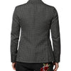 Dolce & Gabbana Black White Patterned Men Suit Coat Blazer